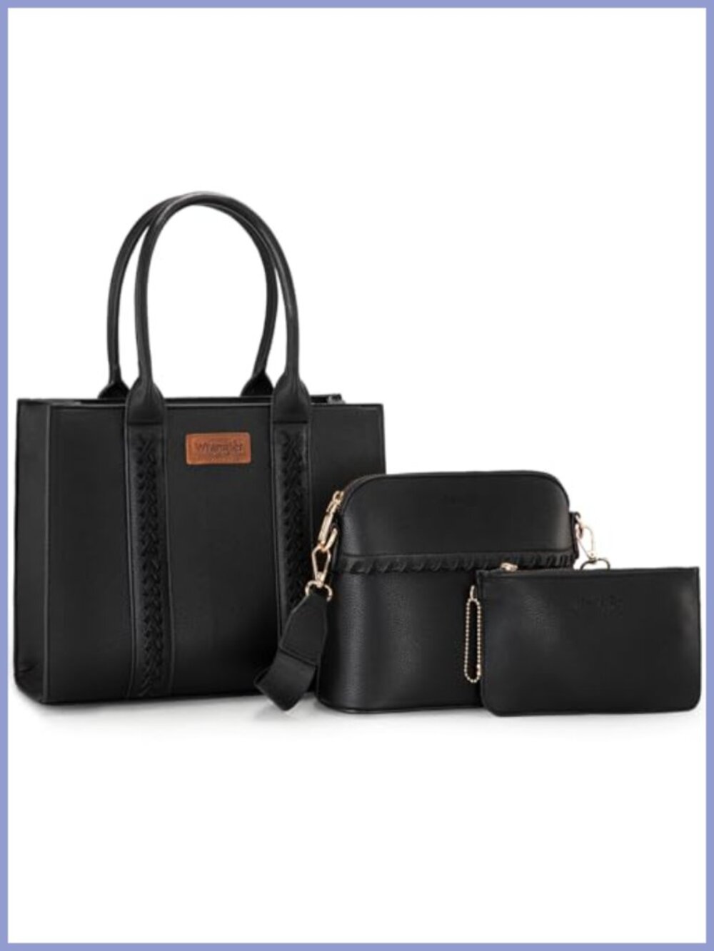 Wrangler 3-Piece Tote Crossbody Wallet Set with Guitar Strap